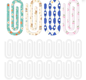 lot 2214 image: Tecmisse 20 Pack Acrylic Sublimation Paper Clips, Blanks 4x2 Clear Jumbo Clips Paperclip Bookmark Clips for Heat Transfer, DIY Paperclips for Bookmark, School, Office Supplies, Home Crafts Gifts