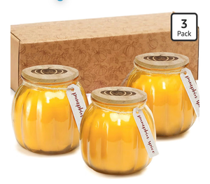 lot 2218 image: Fall Candles,3Pcs Pumpkin Shaped Candles, Fall Scented Candle,Pumpkin Spice Scented Candle Set of 3,Thanksgiving Gifts for Women,3 x 5oz