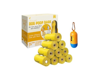 lot 2228 image: Dog Poop Bags-150 Counts with Holder (10 Rolls), Biodegradable Poop Bags, Eco-friendly and Easy to Open, Thick Dog Waste Bags (Yellow)