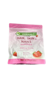 lot 2234 image: GORANI Hair Skin Nails Gummies with Biotin Strawberry Flavor 100 Count