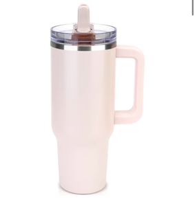 lot 2244 image: Sursip 40 oz Tumbler with Handle and Flip Straw, 100% Leakproof Lid Insulated Cup Stainless Steel Water Bottle for Cold Drinks Travel Mug, BPA-Free, Dishwasher Safe