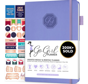 lot 2287 image: GoGirl Planner and Organizer for Women �� Compact Size Weekly Planner, Goals Journal & Agenda to Improve Time Management, Productivity & Live Happier. Undated �� Start Anytime, Lasts 1 Year �� Lavender