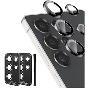 lot 2319 image: 2 Pack Camera Lens Protector Compatible with Galaxy S25 Ultra 5G - HD Tempered Glass Screen Protectors, Easy Installation, Scratch Resistant Cover Film - Black