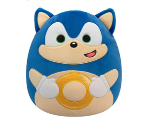 lot 2320 image: Squishmallows Original 14in ��Sonic The Hedgehog�� Sonic Holding Gold Rings Plush (Large)