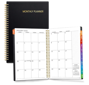lot 2321 image: SUNEE 2026-2027 Planner - 24 Months (Jan 2026 - Dec 2027) - 7x10 Monthly Spreads & Yearly Planner, Black