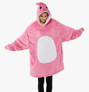 lot 2327 image: Markest Unisex Shark Hoodie Animal Cosplay Pullovers Oversized Flannel Sherpa Warm Comfy Loungewear Novelty Halloween Costume