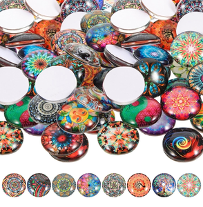 lot 2339 image: IMIKEYA 200pcs Round Glass Cabochons, 12mm Mixed Color Stones for Jewelry Making, Mosaic Tiles Supplies for Crafts (Mixed Color)