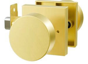 lot 2352 image: Gold Door Knobs Interior, Privacy Zinc-Alloy Heavy Duty Brushed Gold Interior Door Knob, Brushed Brass Indoor Doorknobs for Bedroom, Bathroom (1 Pack)