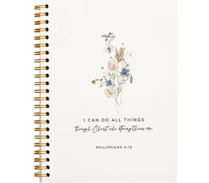 lot 2359 image: Tizzer Christian Bible Notebook for Women, Floral Christian Prayer Spiral Journal, Scripture Bible Journaling Notebooks for Note Taking, Christian Gifts for Women, Philippians 413 I Can Do All Things Hardcover Spiral Notebook 5.5x8.3