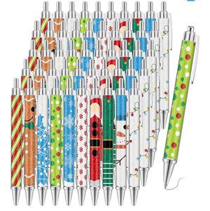 lot 2360 image: 100 Pcs Christmas Ballpoint Pens Gift Bulk Cute Nutcracker Candy Santa Snowman Design Christmas Teacher Pens Gifts Bulk for Xmas Stuff Office Employees Coworkers Party Supplies(Classic)