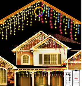 lot 2389 image: Christmas String Lights Outdoor - 99Ft30M 1280 LED 8 Modes with Remote Control and App Waterproof Christmas Lights for Patio Yard Garden Wedding Party-Warm White to Multicolor
