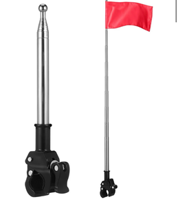 lot 2390 image: DECHOUS 2Pcs Telescoping Bicycle Safety Flag Pole 51 Inch Stainless Steel Bike Flagpole Mount Holder for Motorcycle Golf Cart Wheelchairs ATV Dirt Bike Trailers Cycling Accessories