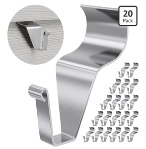 lot 2391 image: Vinyl Siding Clips Hooks (20 Pack), Heavy Duty No-Drill No Hole Damage-Free Siding Hangers for Outdoor Wall Lights Wreaths Garland Hanging, Front Porch Patio Decor