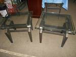 Glass and Metal Matching End Tables