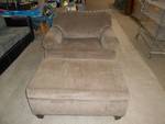 Tan Oversized Chair and Ottoman