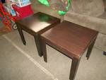 Two Brown Wood Look End Tables