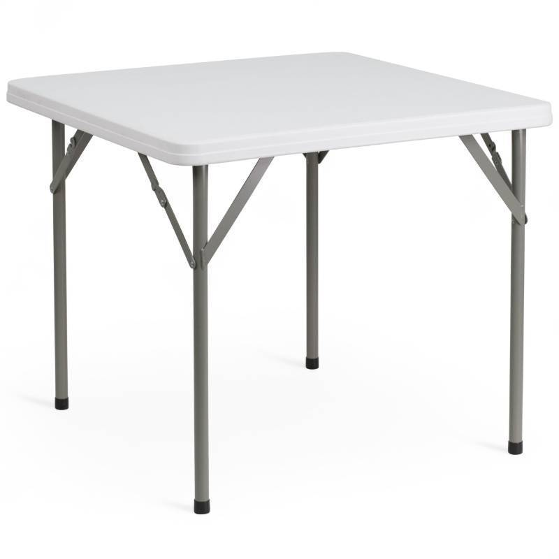 lot 61926 image: Flash Furniture Elon 2.85 Square All-Occasion Plastic Folding Event Table with Locking Legs, Folding Banquet Table for IndoorOutdoor Events, White