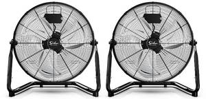 lot 60002 image: Simple Deluxe 18 Inch 3-Speed High Velocity Heavy Duty Metal Industrial Floor Fan for Warehouse, Workshop, Factory and Basement, Black, 2 Pack