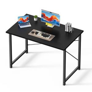 lot 60016 image: OLIXIS 44 Inch Computer Office Desk for Small Spaces, Writing Gaming Work Desk Modern Study Table with Metal Frame Home Bedroom, Black