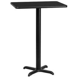 lot 60025 image: Flash Furniture Stiles 24 x 30 Rectangular Black Laminate Table Top with 22 x 22 Bar Height Table Base
