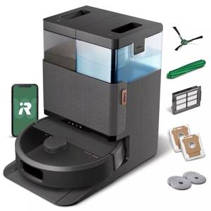 lot 60033 image: iRobot Roomba Plus 505 Combo Cordless Vacuum & Mop N185020 5.8 Cleaning Path Black