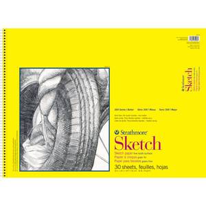 lot 60045 image: Strathmore 300 Series Sketch Pad, 18x24 inch, 30 Sheets, Side Wire - Artist Sketchbook for Drawing, Illustration, Art Class Students