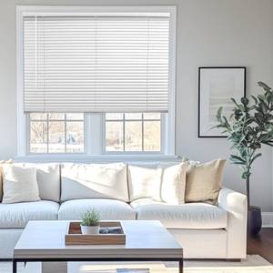 lot 60053 image: CHICOLOGY Mini Blinds for Indoor Windows 24W x 72H, White Horizontal Vinyl Blinds  Cordless  Easy to Install  Sleek Low-Profile Fit for Doors, Offices, Kitchens & Apartments