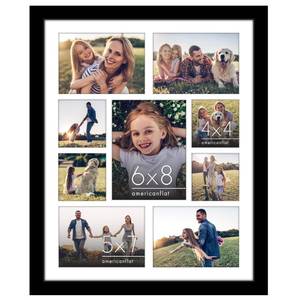 lot 63162 image: Americanflat 16x20 Collage Picture Frame with Polished Plexiglass - Multi Picture Frames Fit One 6x8, Four 5x7 and Four 4x4 Photos or Use as One 16x20 Frame - Signature Collection - Black