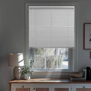 lot 61017 image: CHICOLOGY Blinds for Windows, Mini Blinds, Window Blinds, Door Blinds, Blinds & Shades, Camper Blinds, Mini Blinds for Windows, Horizontal Window Blinds, Midnight White (Blackout), 24 W X 36 H