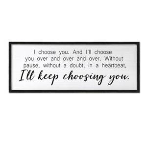 lot 62001 image: FZZHYQCHY I Choose You Bedroom Wall Decor Above Bed, 32x12 Inch Romantic I Choose You Sign Couples Bedroom Decor with Black Frame, Love Quotes Above Bed Wall Art for Master Room
