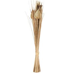 lot 62007 image: Deco 79 Dried Plant Pampas Grass Home Decor Natural Foliage Natural Dried Foliage with Fan Palm Leaves, Foliage for Decoration 6 x 6 x 41, Brown