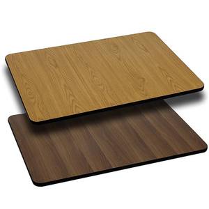 lot 62019 image: Flash Furniture Glenbrook 24 x 42 Rectangular Table Top with Natural or Walnut Reversible Laminate Top
