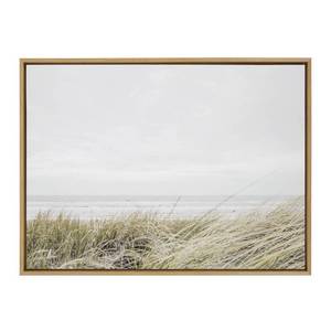 lot 62031 image: Kate and Laurel Sylvie East Beach Framed Canvas Wall Art by Amy Peterson Art Studio 28x38 Natural Chic Coastal Art for Wall