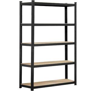 lot 62033 image: Yaheetech Storage Shelves, 5 Tier Heavy Duty Adjustable Metal Shelving Unit, Industrial Utility Rack for Garage Warehouse Pantry Closet (35.5 W x 12 D x 71 H Inches, Black)