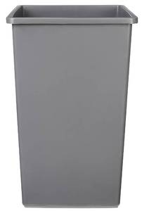 lot 62047 image: Amazon Basics Square Waste Container, Open Top, Space Saving, 25 Gallons, Grey, Pack of 2
