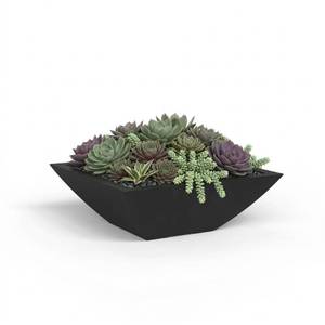 lot 63015 image: Mayne Renew 20-Inch Square Decorative Bowl Planter - Fade Resistant, Recycled Succulent Pots and Bonsai Pots with Optional Drainage for IndoorOutdoor Use