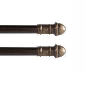 lot 63020 image: Interior Living 28-48 in. Adjustable Petite Cafe Curtain Rod, 2-Pack, 716 in. Diameter, Bronze