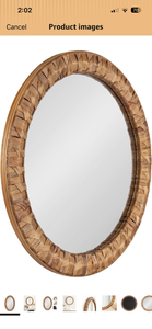 lot 63173 image: Kate and Laurel Laalima Boho Woven Round Mirror, 26 Inch Diameter, Rustic Brown, Decorative Circle Mirror with Authentic Water Hyacinth Frame for Coastal Mirror Decor