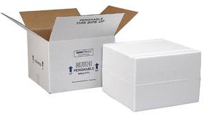 lot 16018 image: Polar Tech XM15C Thermo Chill Expand-em Series Insulated Carton with Foam Shipper, 10-58 Length x 6-12 Width x 5 Depth (Case of 2)