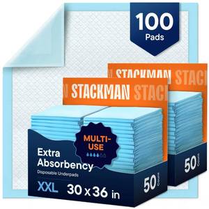 lot 17016 image: Chucks Pads Disposable Adult Underpads 100-Pack 30x36 XXL Extra-Large Super-Absorbent Incontinence Bed Pads Mattress Protector Pee Pads for Adults, Kids & Pets Bed Protection & Training