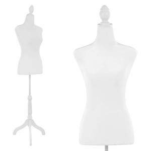 lot 17027 image: Mannequin Dress Form Female Dress Model Torso Display Mannequin Body 50-63 Inch Height Adjustable Tripod Stand (White, 50-63 Inches)