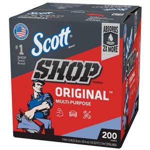 lot 13042 image: Scott Blue Shop Towels in a Box - 200 Sheets
