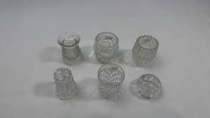 lot 100 image: Cut Glass Votive Candle Holders Set