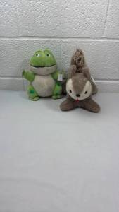 lot 109 image: Plush Frog and Bunny Stuffed Animals Set
