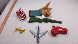 lot 111 image: Mixed Toy Lot - Aircraft, Puppet, Hat and More
