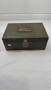 lot 130 image: Military Style Metal Cash Box