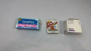lot 174 image: Mixed Medical Supplies Lot - Tampax, Charmin, Hypafix