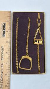 lot 8 image: Gold-Tone Tie Chain with Monogram Initial