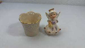 lot 74 image: November Angel Figurine and Porcelain Cup Set
