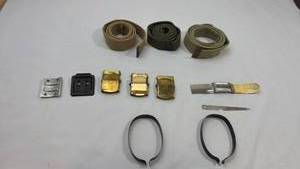 lot 76 image: Military Web Belt and Buckle Set with Tools